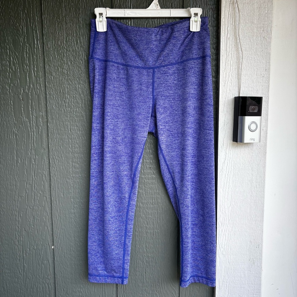 90 Degree by Reflex Capri Workout Leggings Blue Yoga Pants - Medium
